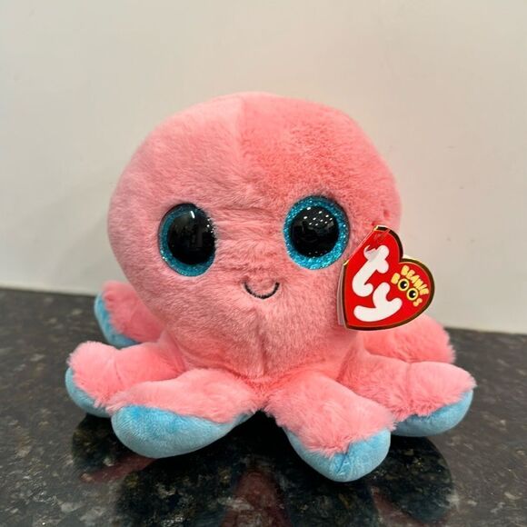 NEW! 2022 TY Beanie Boos - SHELDON the Octopus (Regular Size - 6 inch) NWT - Picture 1 of 8